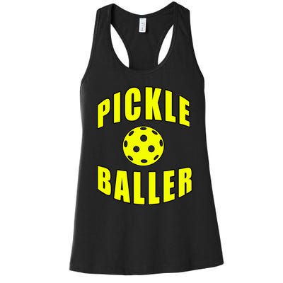 Pickle Baller Pickleball Player Design Women's Racerback Tank