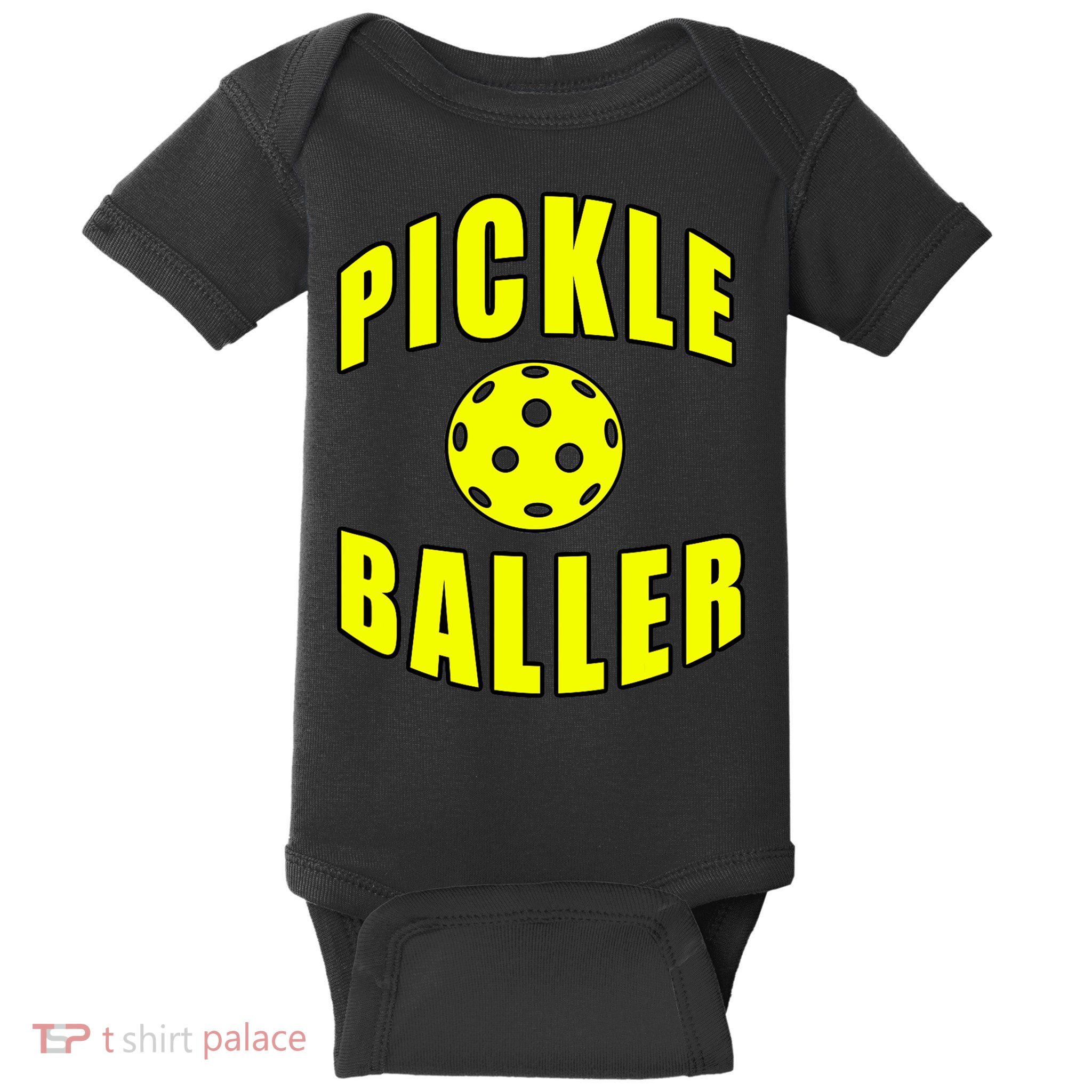 Pickle Baller Pickleball Player Design Baby Bodysuit