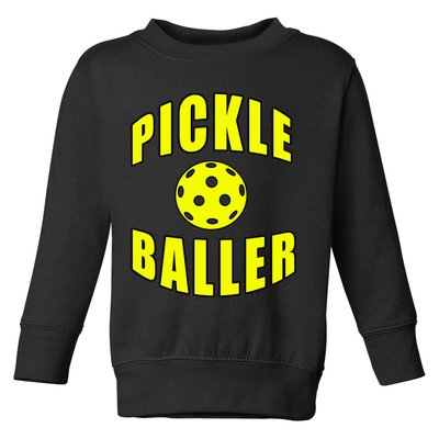 Pickle Baller Pickleball Player Design Toddler Sweatshirt