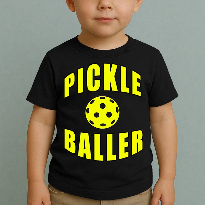 Pickle Baller Pickleball Player Design Toddler T-Shirt