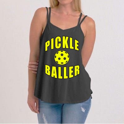 Pickle Baller Pickleball Player Design Women's Strappy Tank