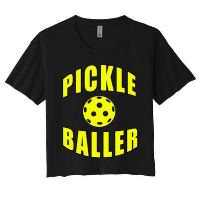 Pickle Baller Pickleball Player Design Crop Top