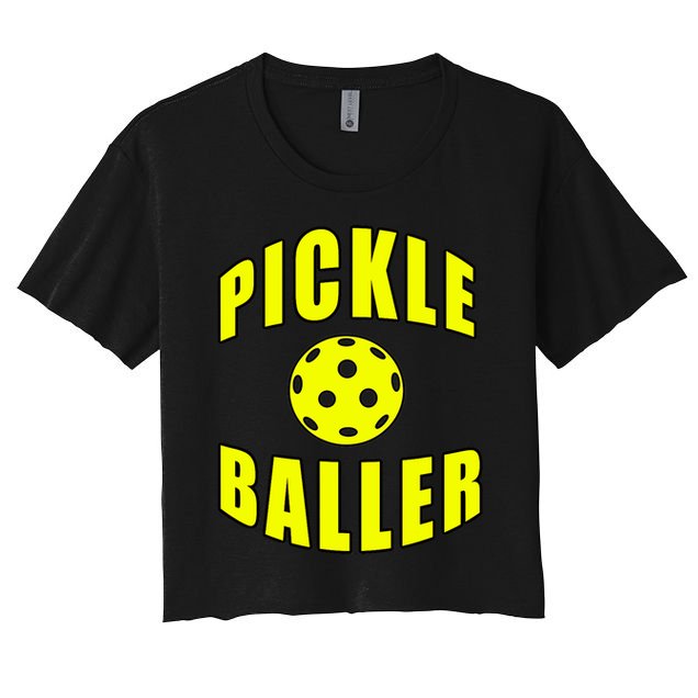 Pickle Baller Pickleball Player Design Crop Top