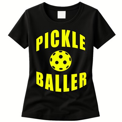 Pickle Baller Pickleball Player Design Womens T-Shirt