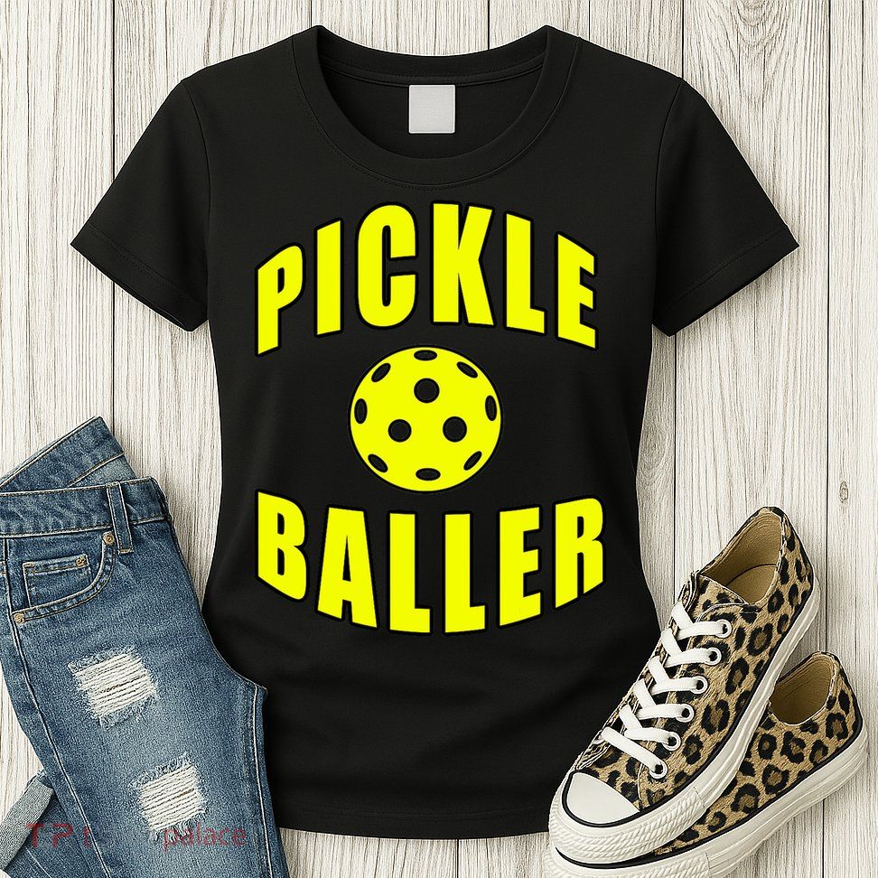 Pickle Baller Pickleball Player Design Womens T-Shirt