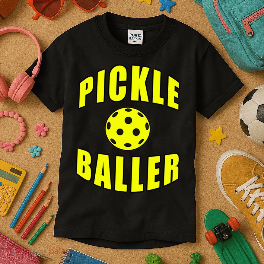 Pickle Baller Pickleball Player Design Kids T-Shirt