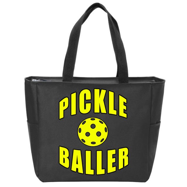 Pickle Baller Pickleball Player Design Zip Tote Bag