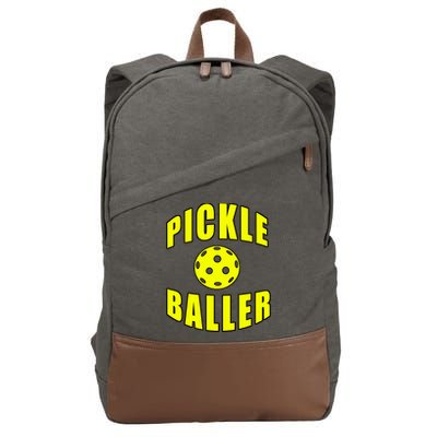 Pickle Baller Pickleball Player Design Cotton Canvas Backpack