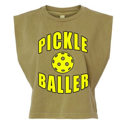 Pickle Baller Pickleball Player Design Garment-Dyed Women's Muscle Tee