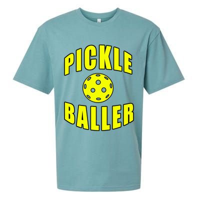 Pickle Baller Pickleball Player Design Sueded Cloud Jersey T-Shirt