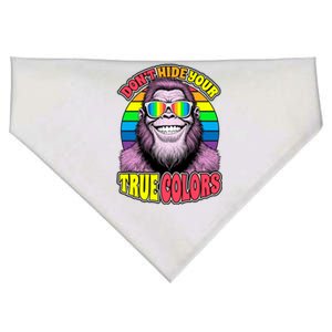 Pride Bigfoot Pink DonT Hide Your True Colors Rainbow Cool Gift USA-Made Doggie Bandana