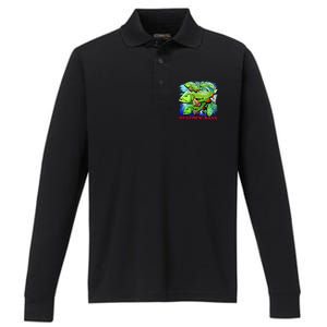 Peacock Bass Performance Long Sleeve Polo