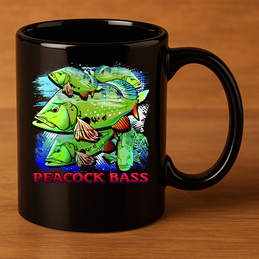 Peacock Bass 11oz C Handle Ceramic Mug