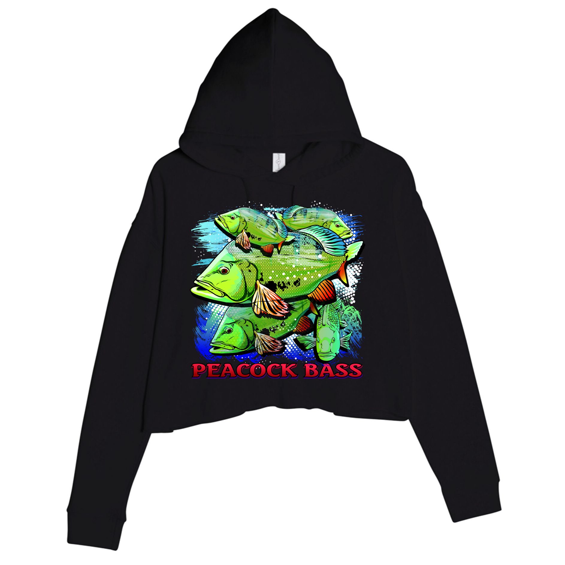 Peacock Bass Crop Fleece Hoodie