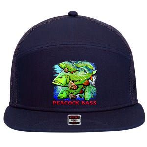 Peacock Bass 7 Panel Mesh Trucker Snapback Hat