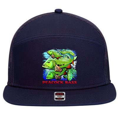 Peacock Bass 7 Panel Mesh Trucker Snapback Hat