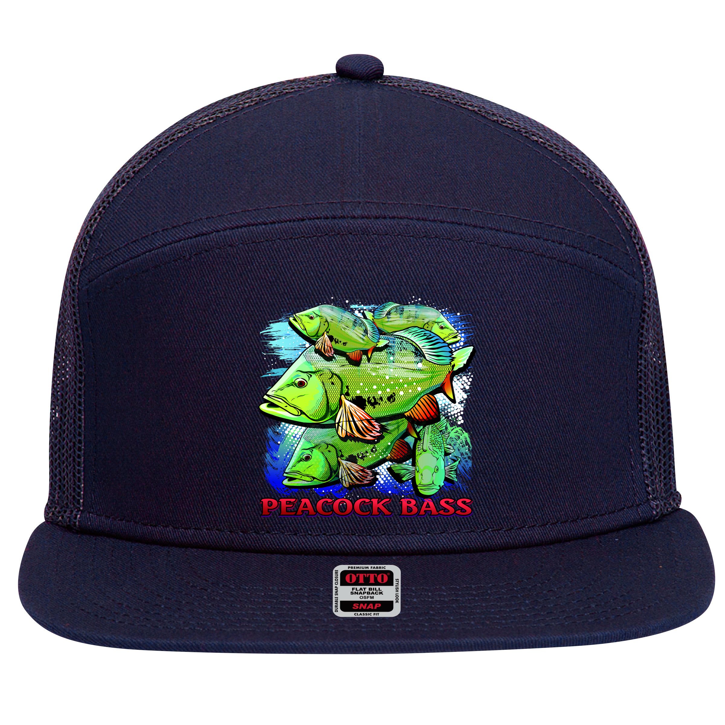 Peacock Bass 7 Panel Mesh Trucker Snapback Hat