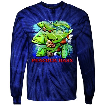 Peacock Bass Tie-Dye Long Sleeve Shirt