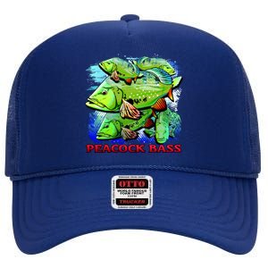 Peacock Bass High Crown Mesh Back Trucker Hat