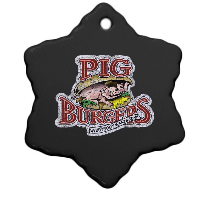 Pig Burgers Ceramic Star Ornament