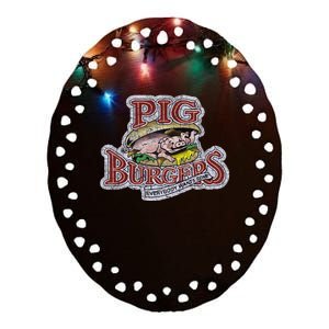 Pig Burgers Ceramic Oval Ornament