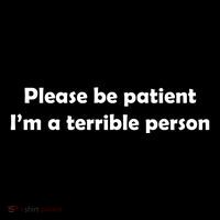 Please Be Patient I'm A Terrible Person Funny T-Shirt