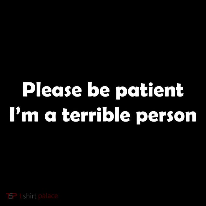 Please Be Patient I'm A Terrible Person Funny T-Shirt
