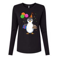 Penguin Birthday Penguin Birthday Party Penguin Theme Womens Cotton Relaxed Long Sleeve T-Shirt