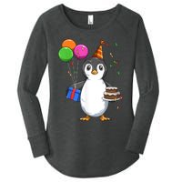 Penguin Birthday Penguin Birthday Party Penguin Theme Women's Perfect Tri Tunic Long Sleeve Shirt