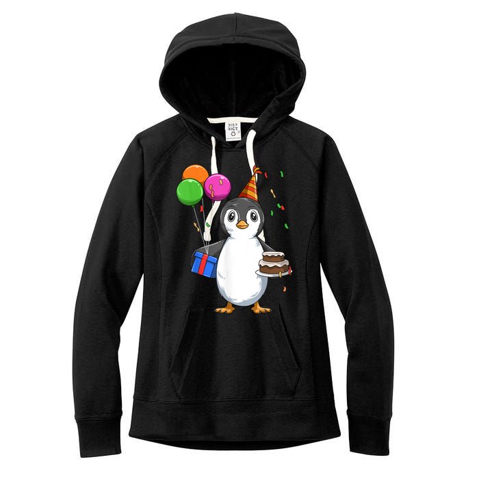 Penguin Birthday Penguin Birthday Party Penguin Theme Women's Fleece Hoodie