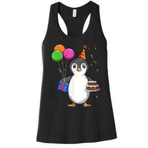 Penguin Birthday Penguin Birthday Party Penguin Theme Women's Racerback Tank