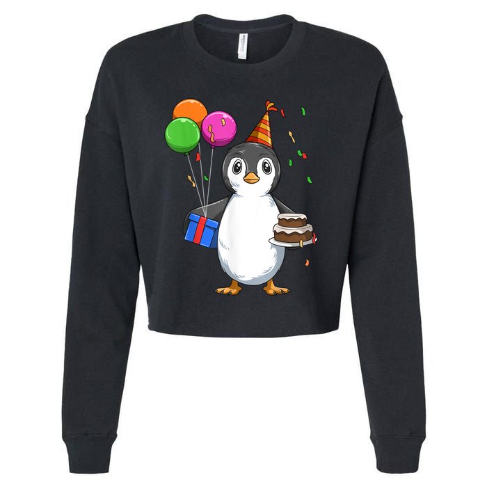 Penguin Birthday Penguin Birthday Party Penguin Theme Cropped Pullover Crew