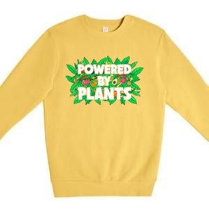 Powered By Plants Cute Gift Premium Crewneck Sweatshirt