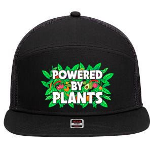 Powered By Plants Cute Gift 7 Panel Mesh Trucker Snapback Hat