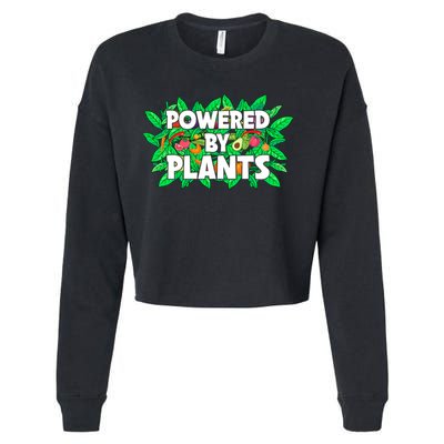 Powered By Plants Cute Gift Cropped Pullover Crew