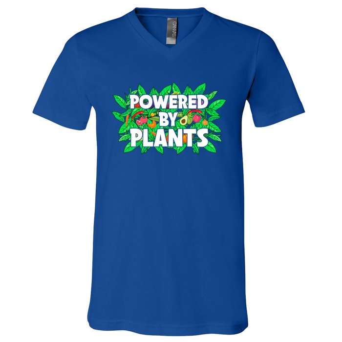 Powered By Plants Cute Gift V-Neck T-Shirt