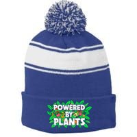 Powered By Plants Cute Gift Stripe Pom Pom Beanie