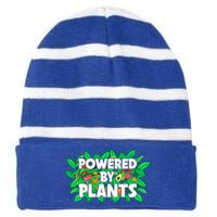 Powered By Plants Cute Gift Striped Beanie with Solid Band