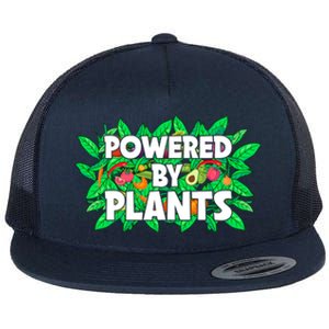 Powered By Plants Cute Gift Flat Bill Trucker Hat