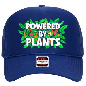 Powered By Plants Cute Gift High Crown Mesh Back Trucker Hat