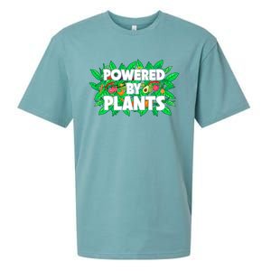 Powered By Plants Cute Gift Sueded Cloud Jersey T-Shirt