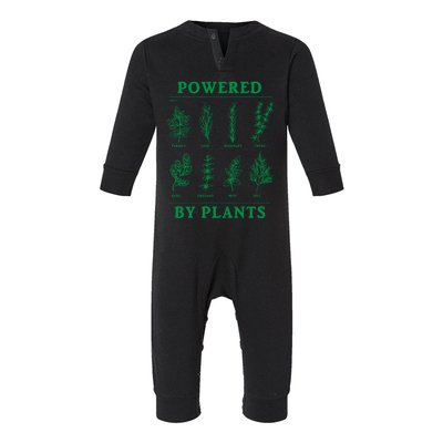 Powered By Plants Vegan Vegetarian Plantgiftbased Gift Infant Fleece One Piece