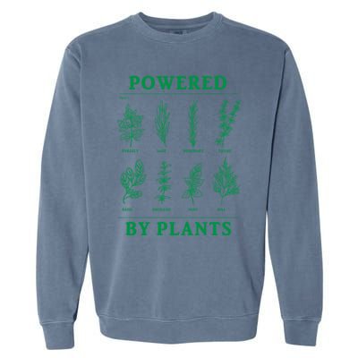 Powered By Plants Vegan Vegetarian Plantgiftbased Gift Garment-Dyed Sweatshirt