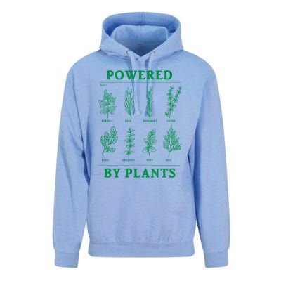 Powered By Plants Vegan Vegetarian Plantgiftbased Gift Unisex Surf Hoodie