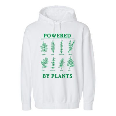 Powered By Plants Vegan Vegetarian Plantgiftbased Gift Garment-Dyed Fleece Hoodie