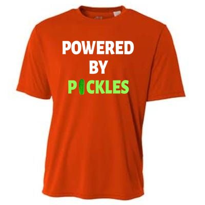 Powered By Pickles Funny Dill Pickle Lover Gift Veggie Food Gift Cooling Performance Crew T-Shirt