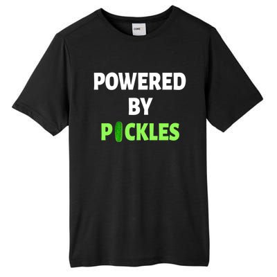 Powered By Pickles Funny Dill Pickle Lover Gift Veggie Food Gift Tall Fusion ChromaSoft Performance T-Shirt