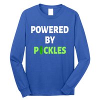 Powered By Pickles Funny Dill Pickle Lover Gift Veggie Food Gift Long Sleeve Shirt