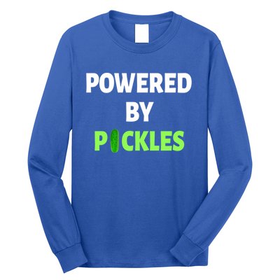 Powered By Pickles Funny Dill Pickle Lover Gift Veggie Food Gift Long Sleeve Shirt