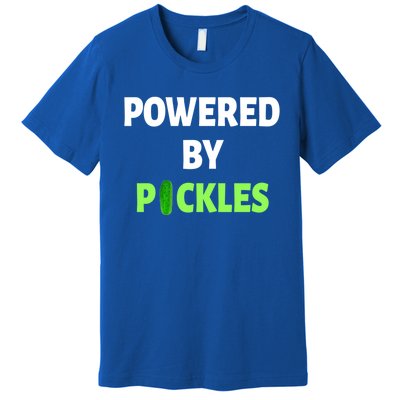 Powered By Pickles Funny Dill Pickle Lover Gift Veggie Food Gift Premium T-Shirt